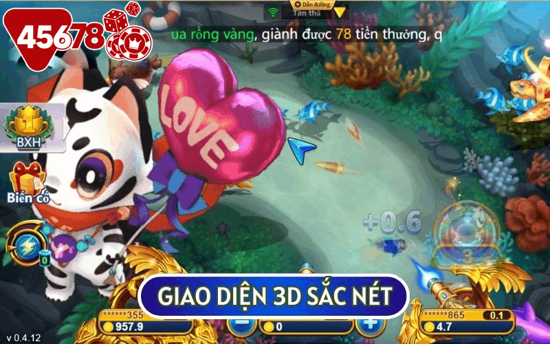 Giao diện 3D sắc nét.