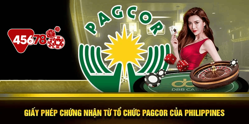 Giấy phép chứng nhận từ tổ chức PAGCOR của Philippines